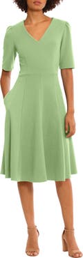 Donna Morgan V-Neck Fit & Flare Dress