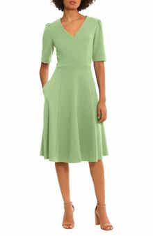 Donna Morgan V-Neck Fit & Flare Dress
