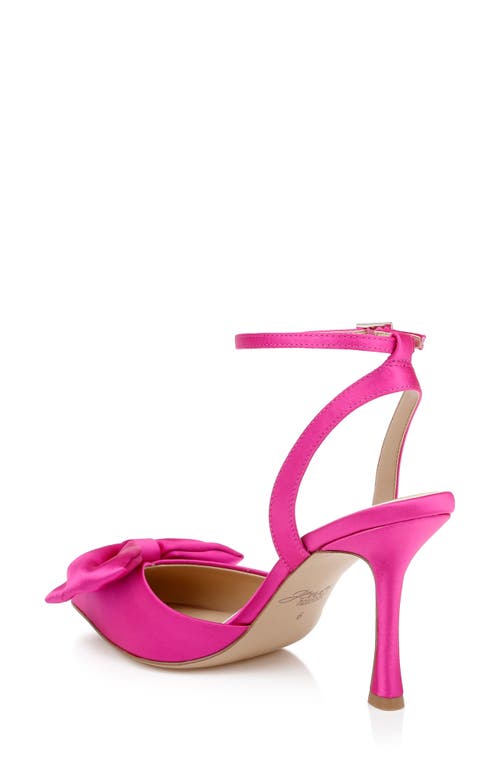 Jewel Badgley Mischka Yanna Pointed Toe Pump In Pink Satin
