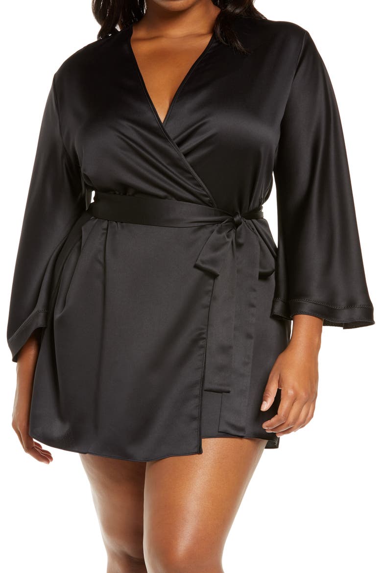 Heavenly Satin Wrap, Main, color, BLACK