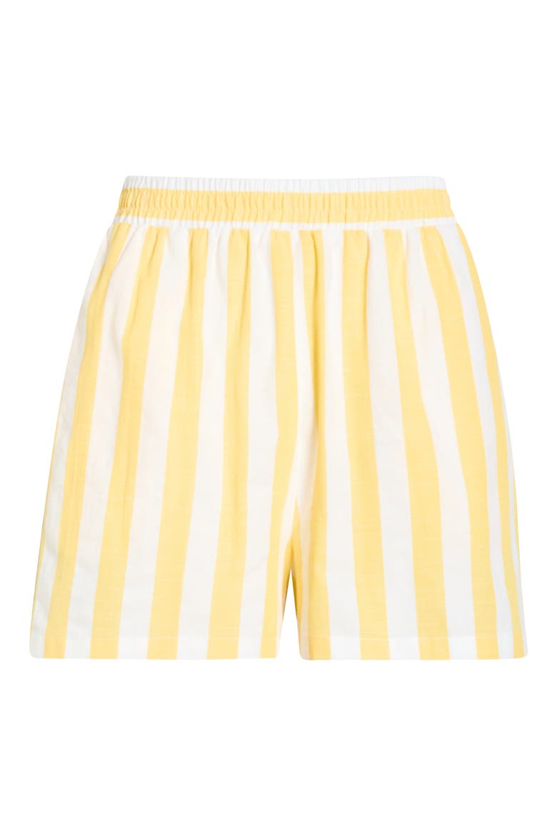 Fays Stripe Tayler Smocked Shorts, Alternate, color, YELLOW-WHT