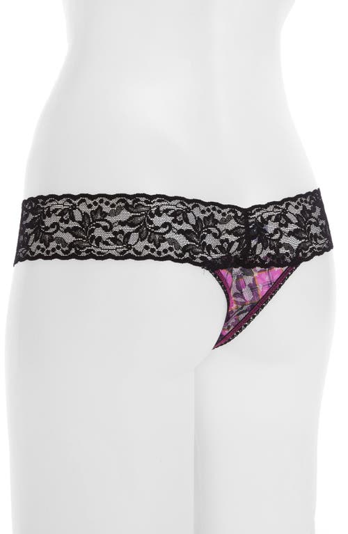 Hanky Panky Print Low Rise Thong In Black
