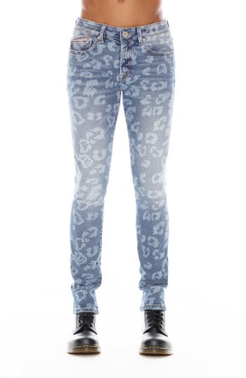 Cult Of Individuality Punk Bleached Superskinny Jeans In Leopard