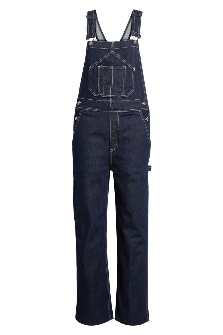 Patched Dungaree Overalls, Alternate, color, RINSE WASH
