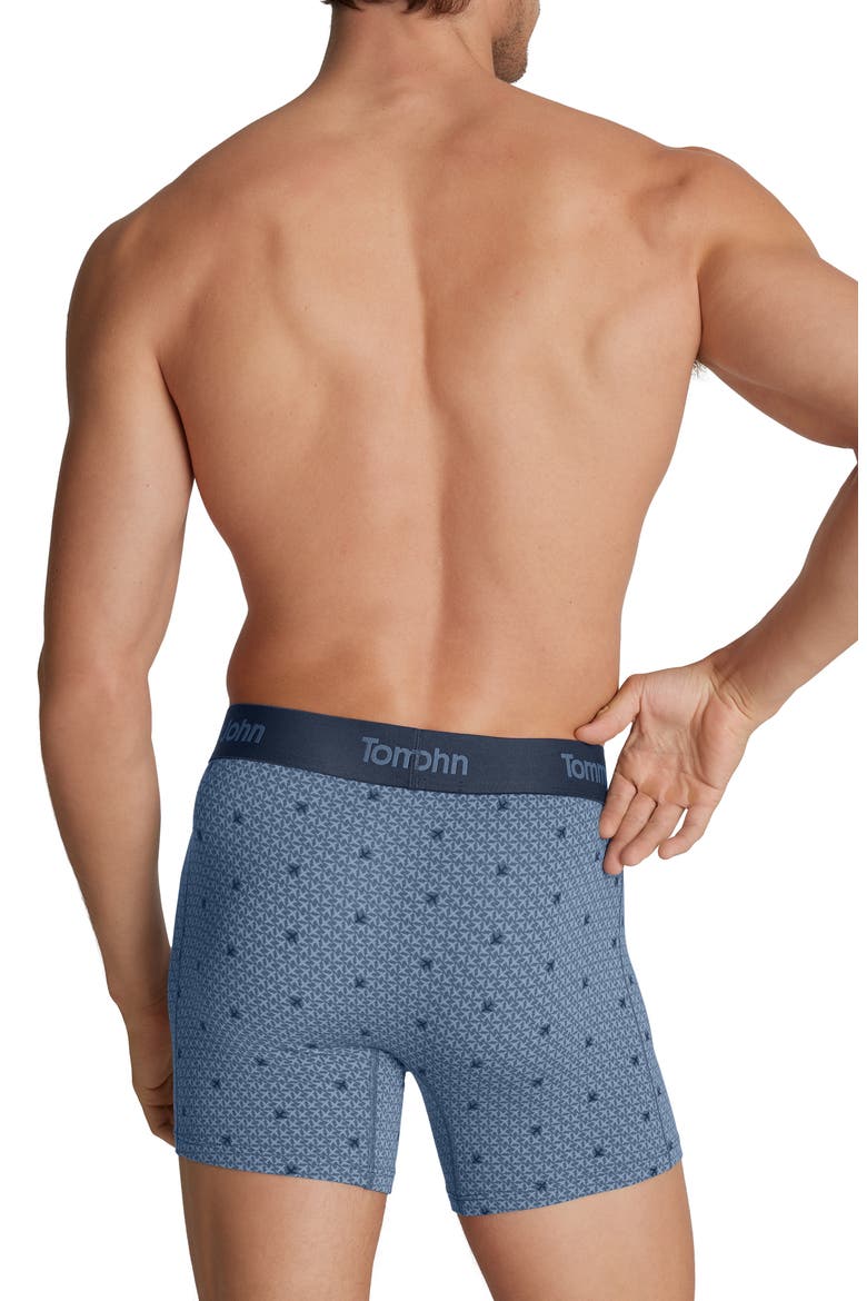Second Skin 4-Inch Boxer Briefs, Alternate, color, BLUE HORIZON AIRPLANE MODE
