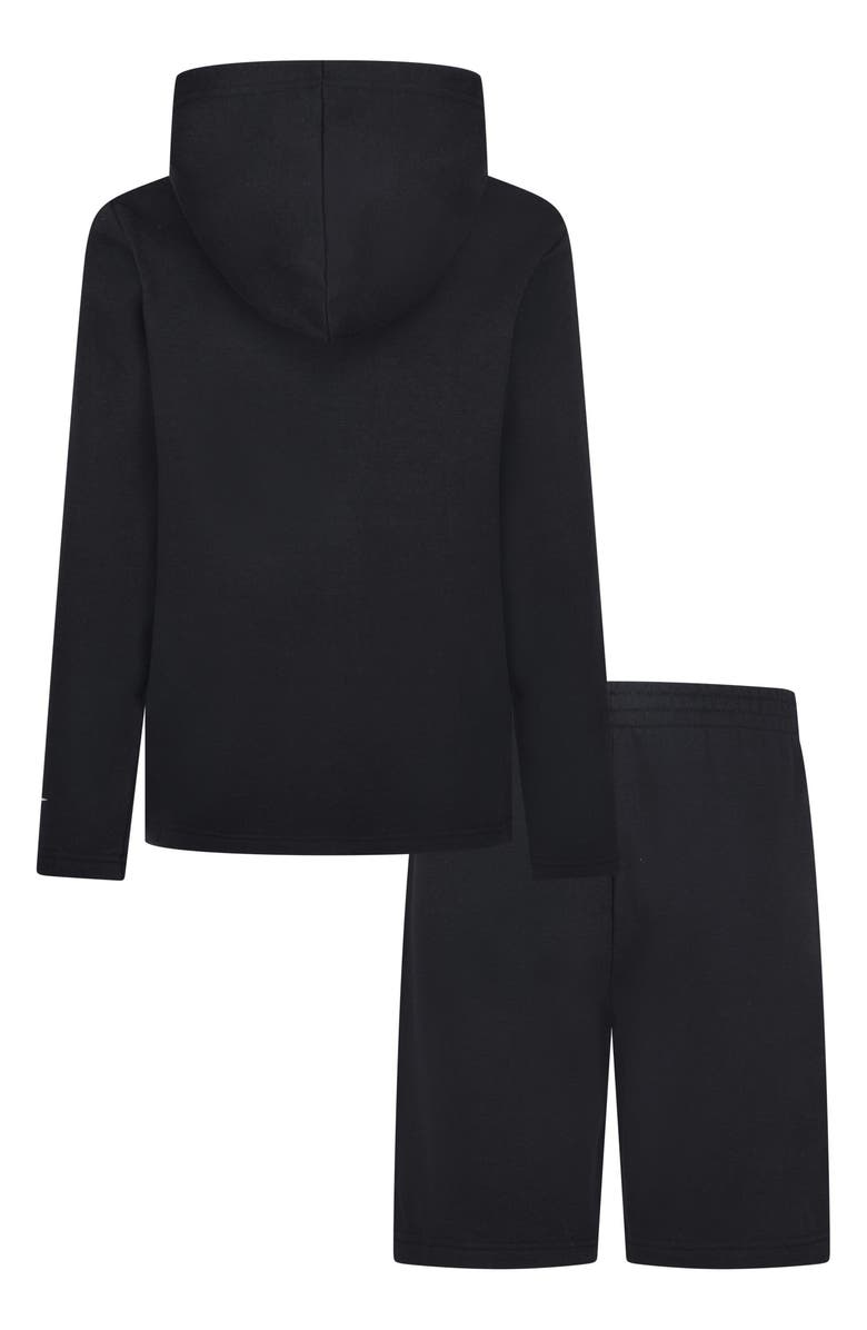 3 Brand Kids' Logo Pullover Hoodie & Shorts Set, Alternate, color, Black