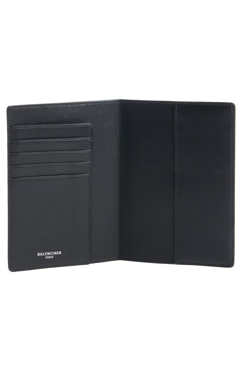 Balenciaga Passport Leather Vertical Bifold Wallet, Alternate, color, 1000 Black