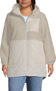Lands' End High Pile Quilted Mixed Media Parka