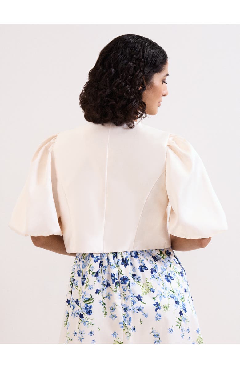 Phase Eight Paulina Cropped Puff-Sleeve Jacket, Alternate, color, Cream