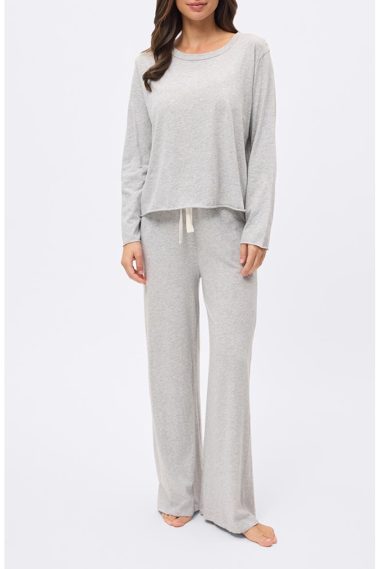 Jada Long Sleeve Organic Cotton Pajamas, Main, color, GREY