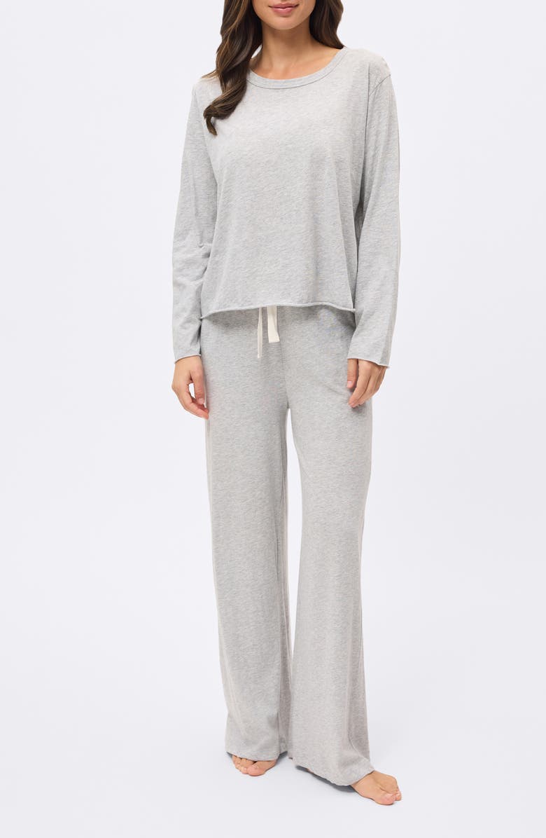 Papinelle Jada Long Sleeve Organic Cotton Pajamas, Main, color, Grey