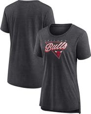 FANATICS Women's Fanatics Branded Heathered Charcoal Chicago Bulls True Classics Tri-Blend T-Shirt