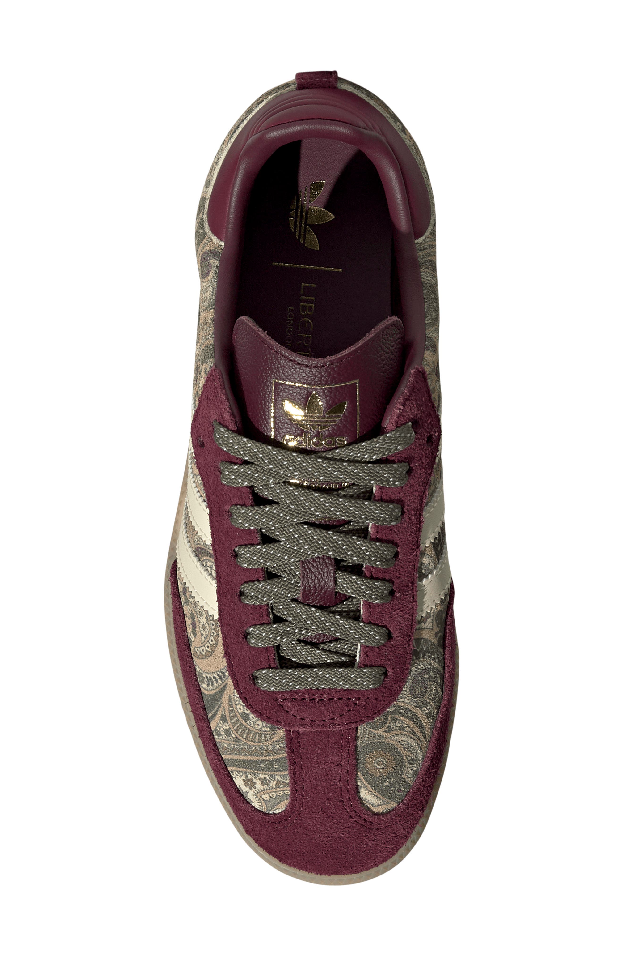 x Liberty London Samba Sneaker, Alternate, color, MAROON/VANILLA/OLIVE