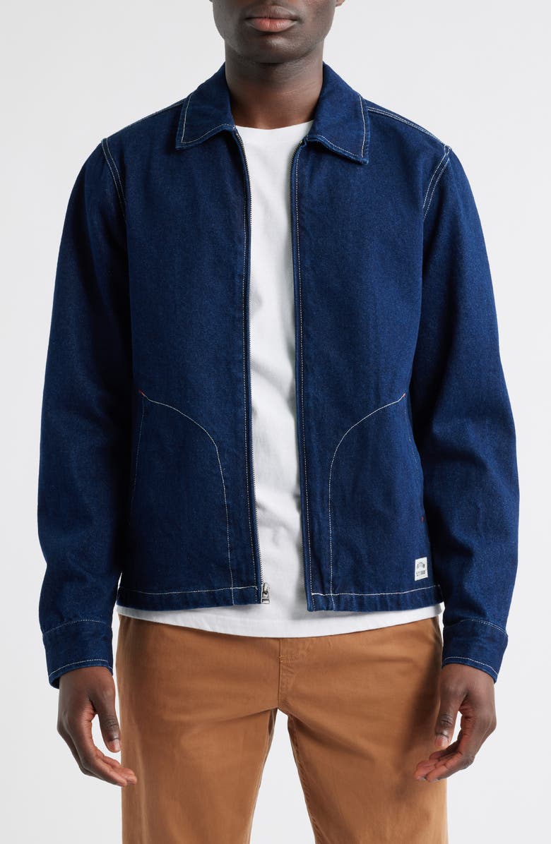 Brixton Mechanic Garage Zip Denim Jacket, Main, color,
