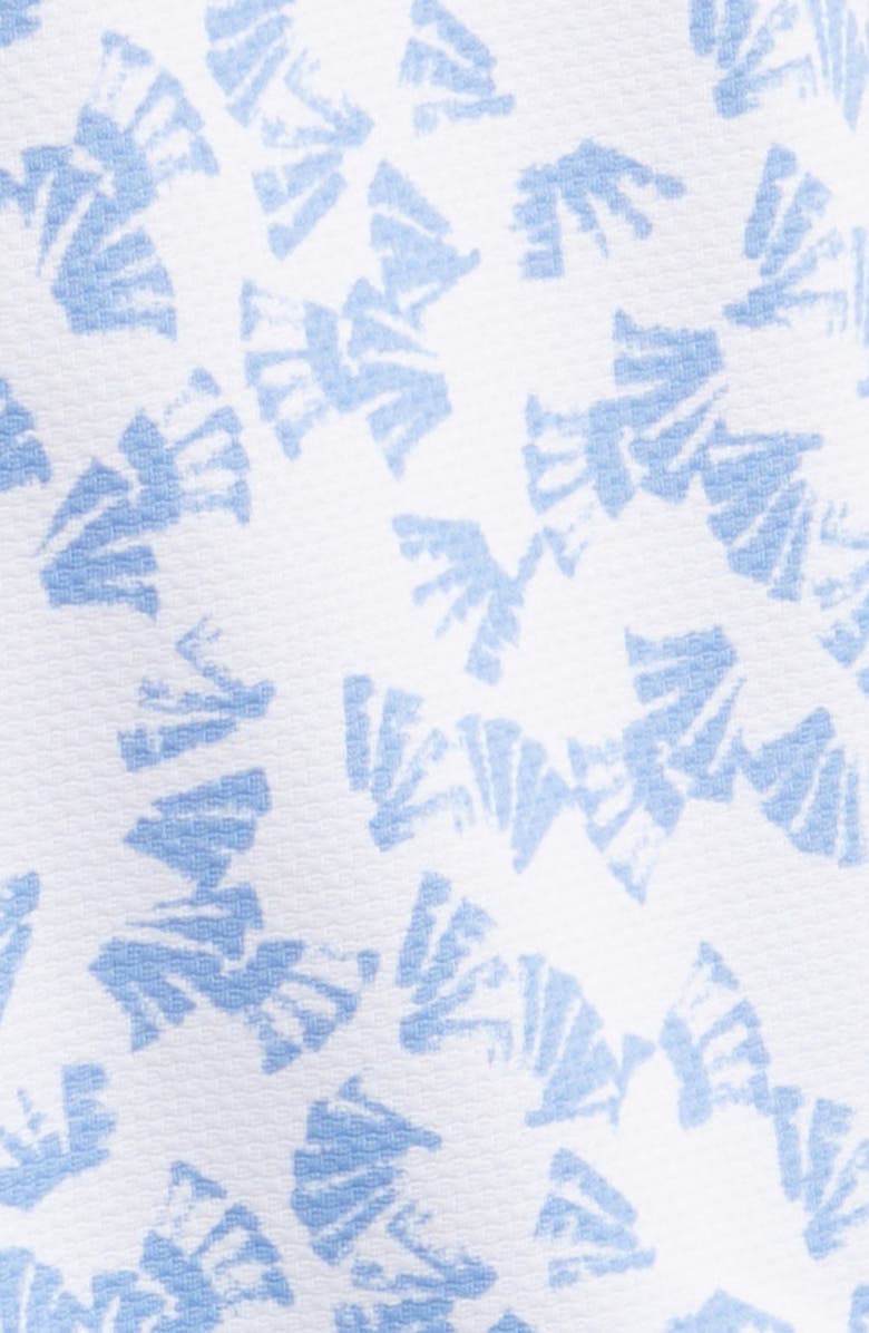 Mizzen+Main Halyard Leaf Print Short Sleeve Performance Knit Button-Up Shirt, Alternate, color, 