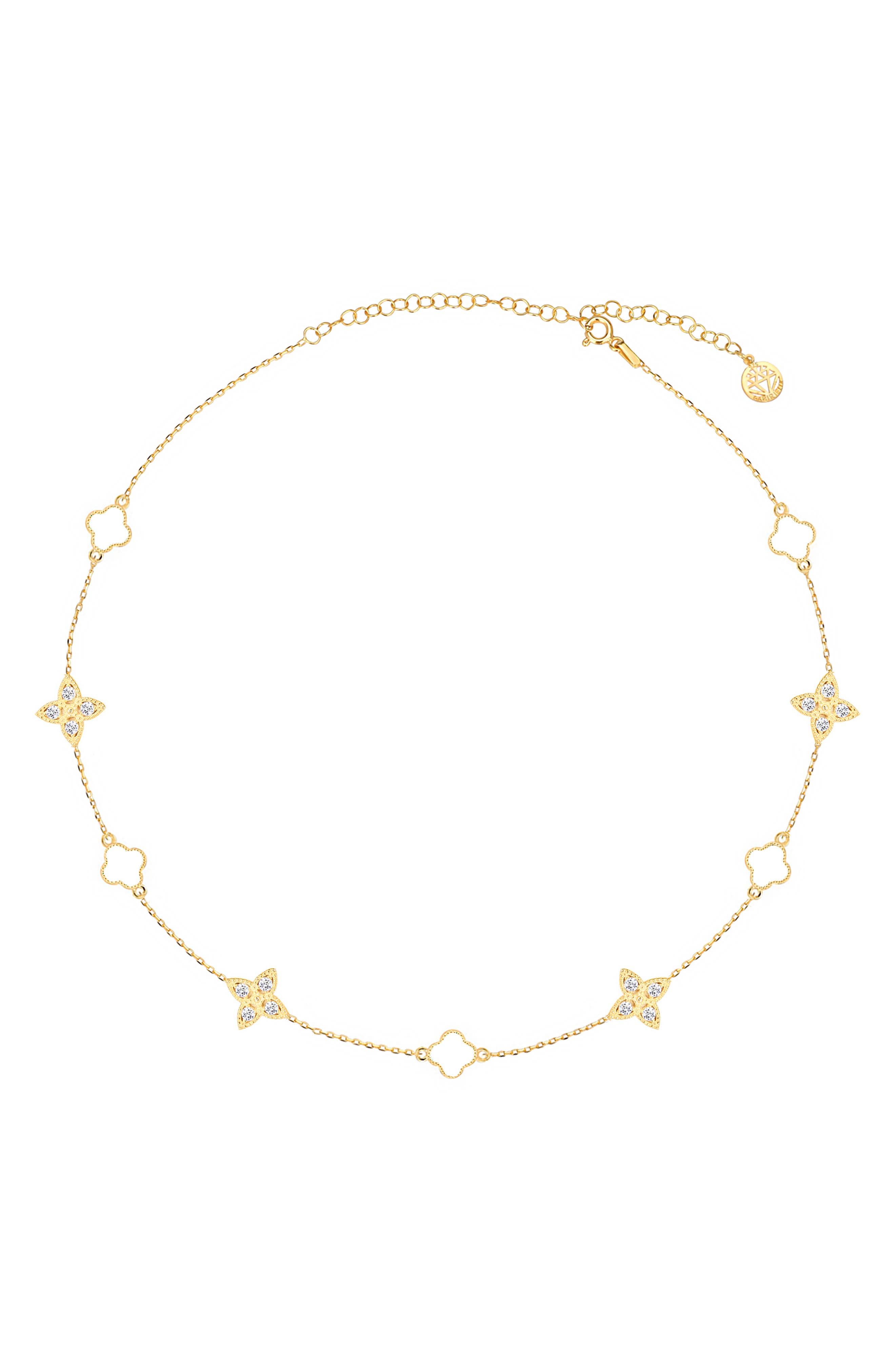 GABI RIELLE Effortless Staples Bloom & Luck Charm Necklace