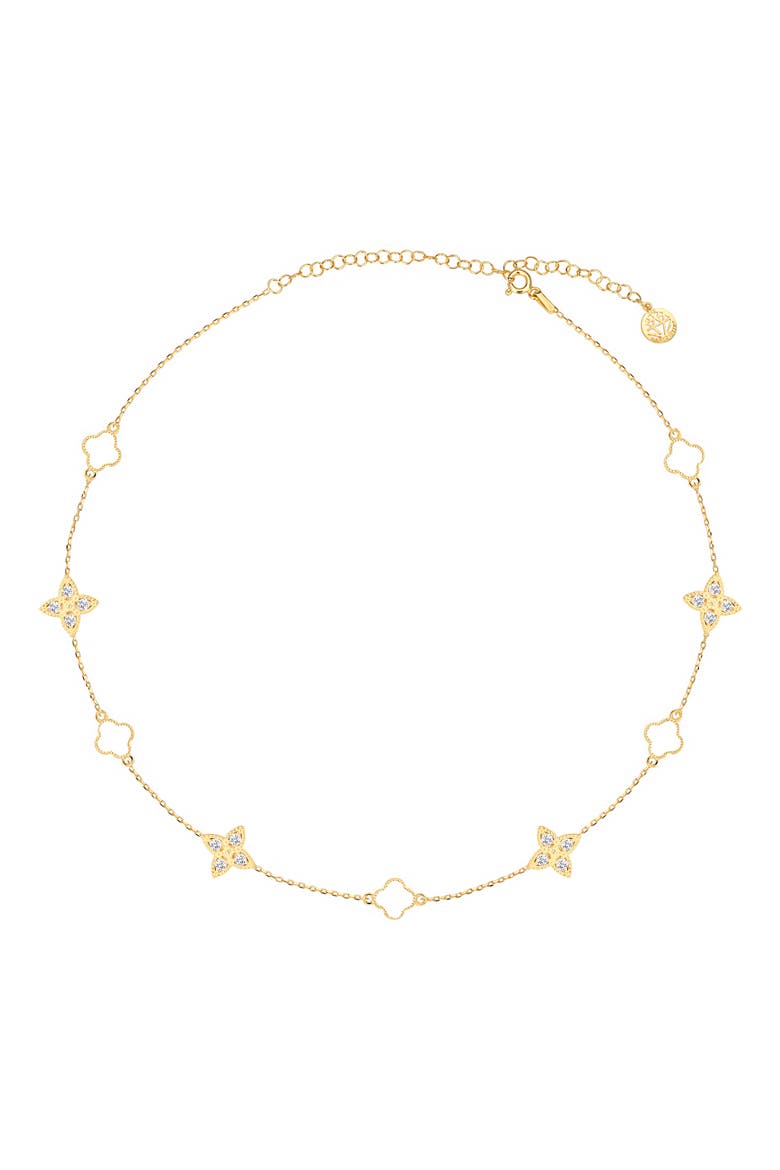 Effortless Staples Bloom & Luck Charm Necklace, Main, color, GOLD/WHITE
