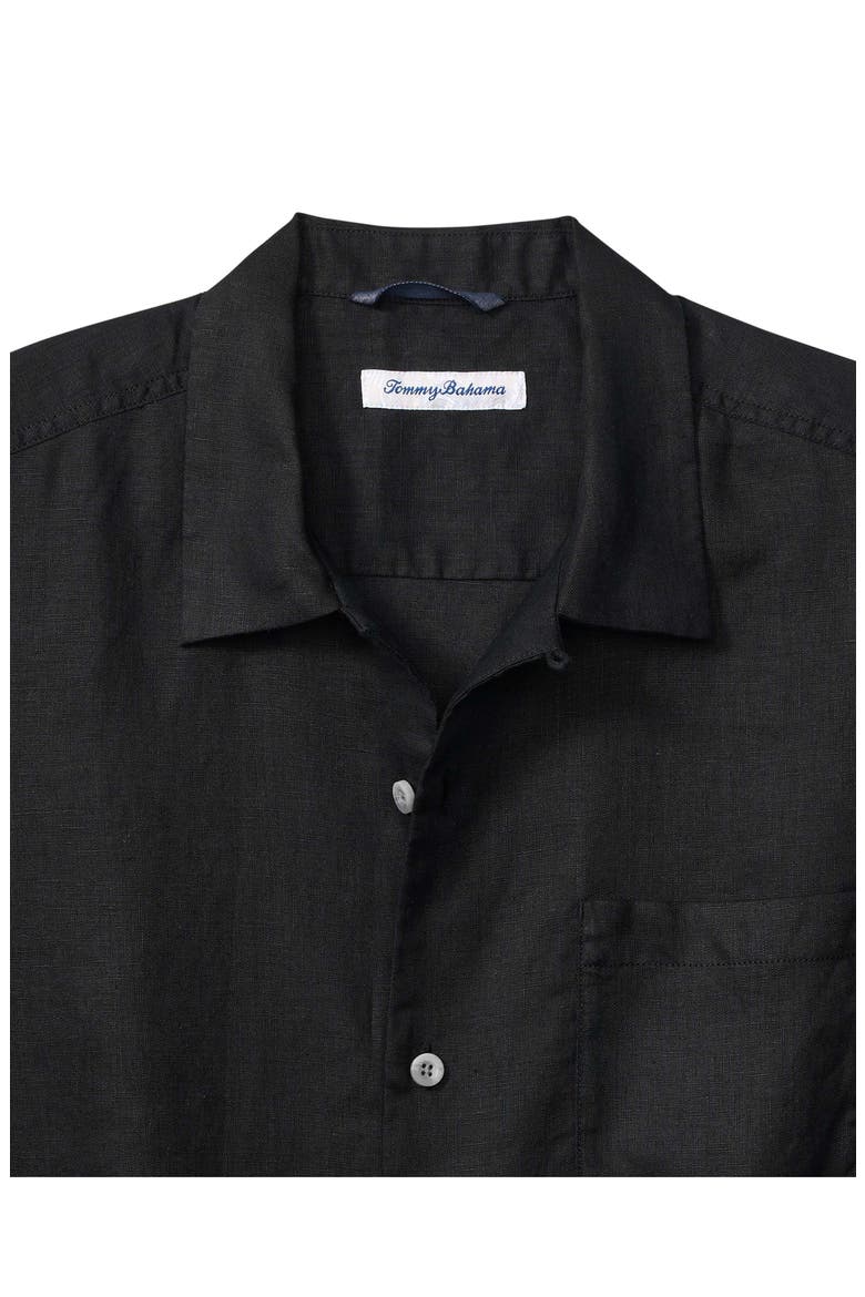 Desert Riviera Linen Camp Shirt, Alternate, color, BLACK
