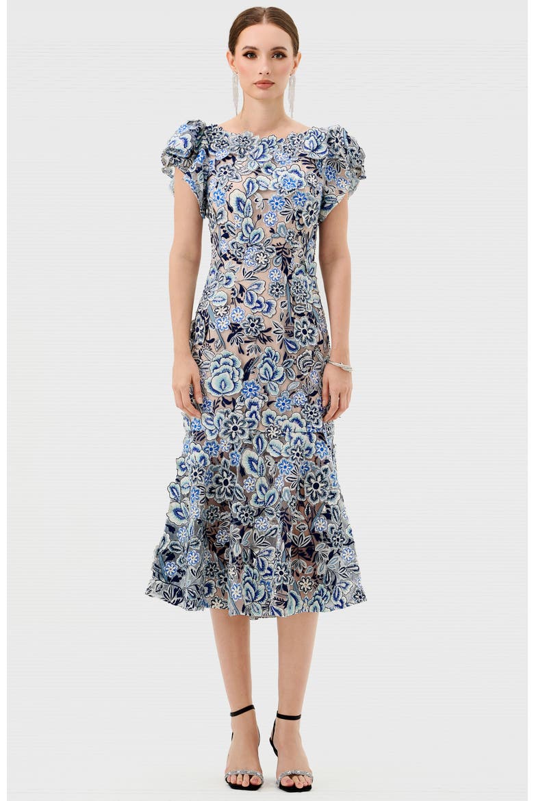 Peri Flutter Sleeve Midi, Main, color, BLUE