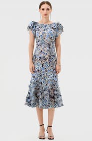 Bariano Peri Flutter Sleeve Midi
