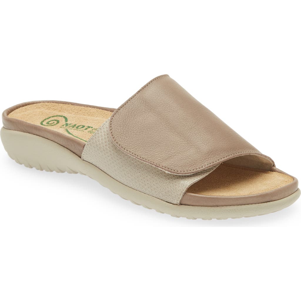 Naot Women's Ipo Slide Sandal In Soft Stone/beige Lizard Leather In Stone Leather/beige Lizard