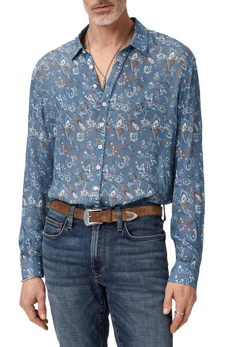 Bucks Button-Up Shirt, Main, color, STEEL BLUE
