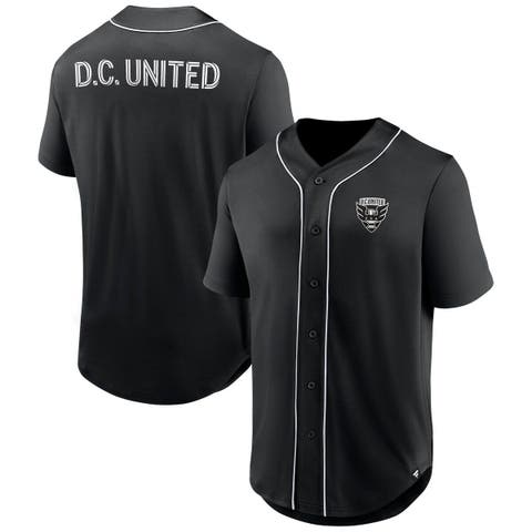 Men's Fanatics Branded Black D.C. United Third Period Fashion Baseball Button-Up Jersey