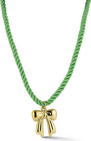 CHLOE AND MADISON Bow Pendant Cord Necklace