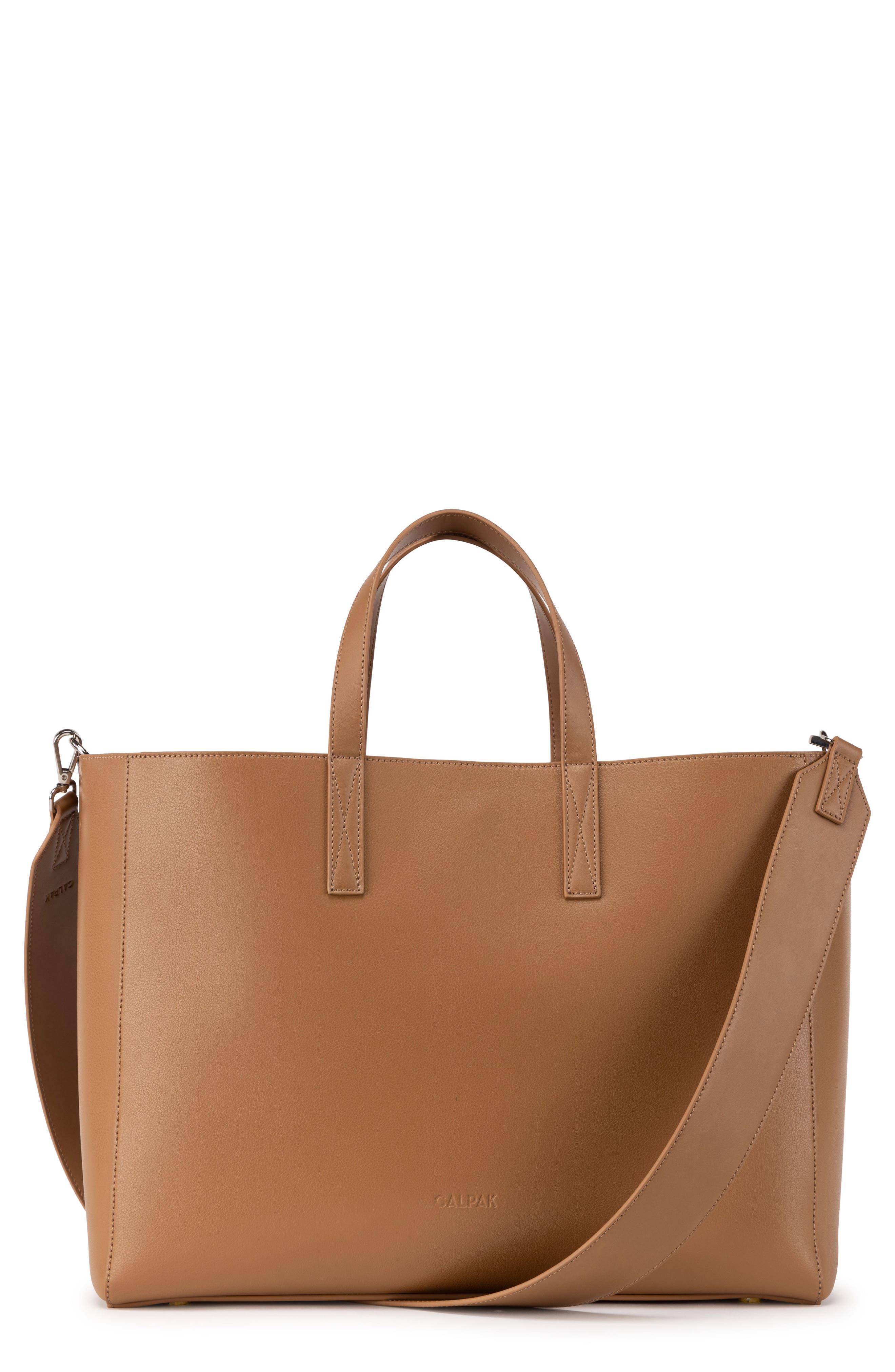 Haven Faux Leather 15-Inch Laptop Tote, Main, color, TOFFEE