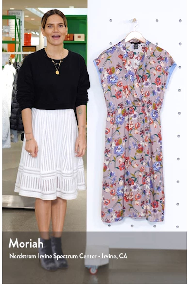 Floral Print Faux Wrap Midi Dress video