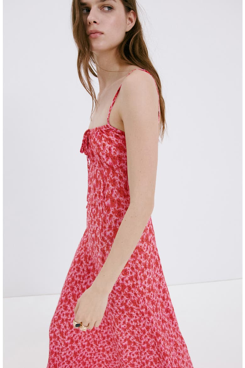 Floral Plissé Slipdress, Alternate, color, PINK