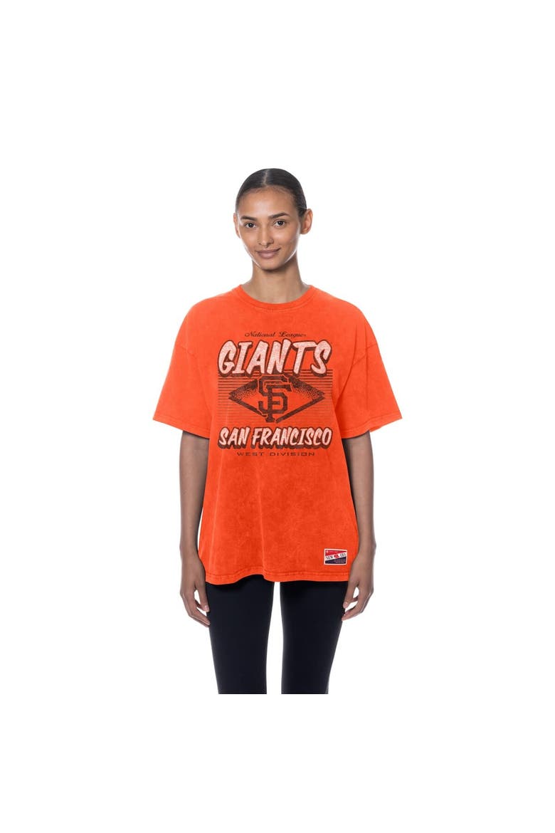 Women's New Era  Orange San Francisco Giants Mineral Wash Oversized T-Shirt, Alternate, color, Orange