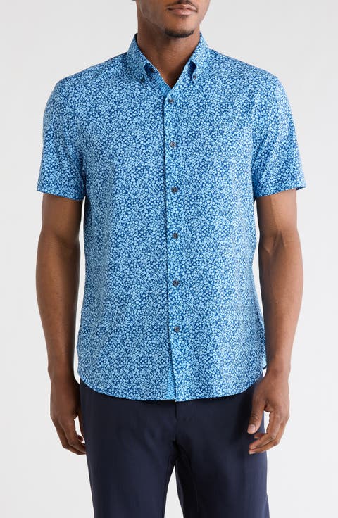 Floral Short Sleeve Woven Button-Down Shirt