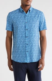 CONSTRUCT Floral Short Sleeve Woven Button-Down Shirt
