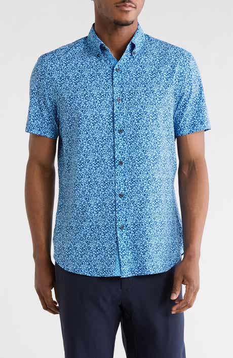 CONSTRUCT Floral Short Sleeve Woven Button-Down Shirt
