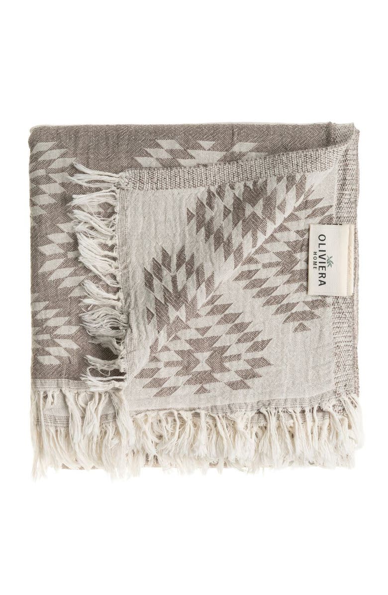 Olive & Linen Turkish Cotton Bath and Hand Towel - Set, Alternate, color, Taupe Brown