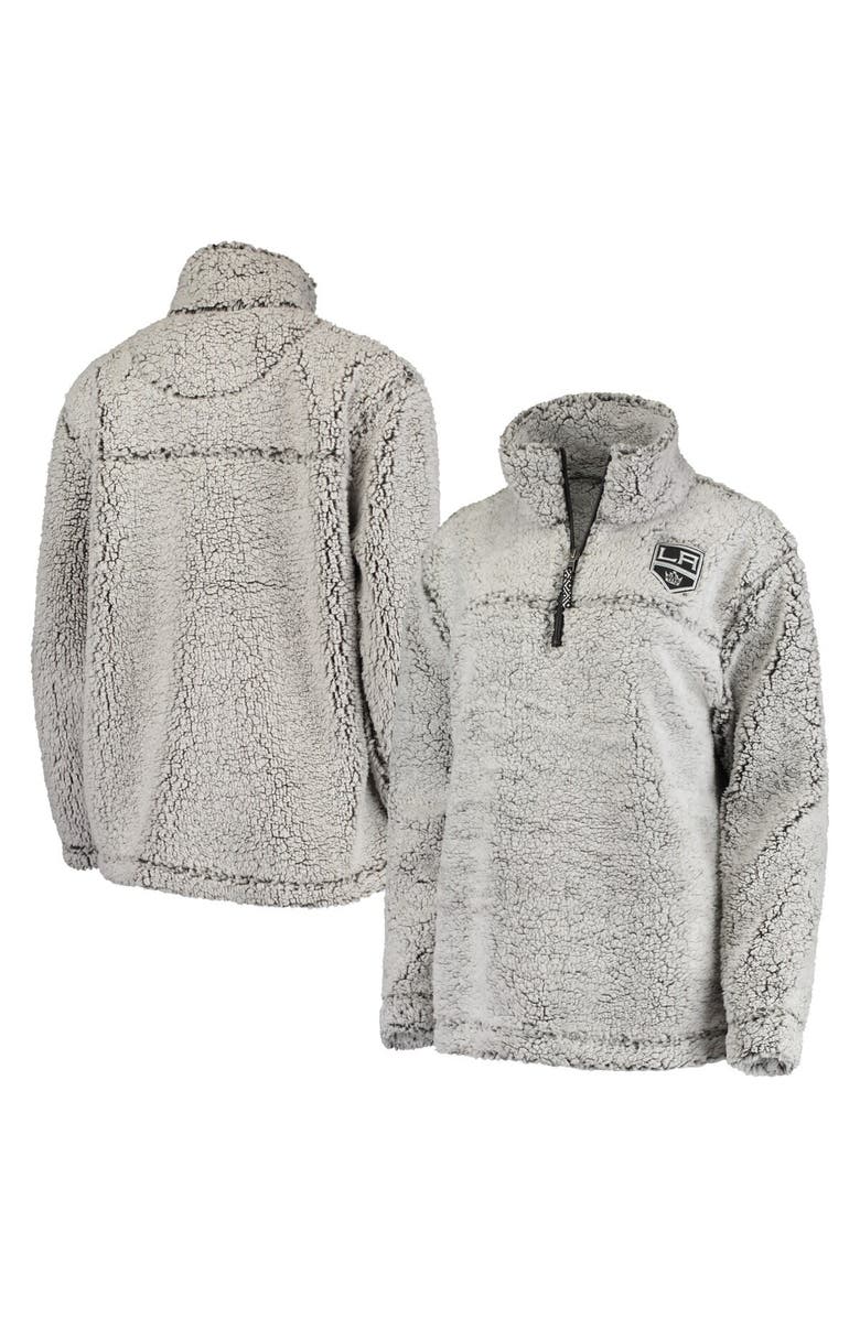 G-III 4HER BY CARL BANKS Women's G-III 4Her by Carl Banks Gray Los Angeles Kings Sherpa Quarter-Zip Pullover Jacket, Main, color, Gray