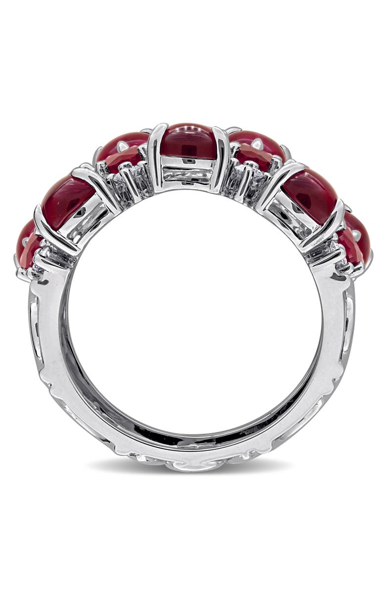 Julianna B. Lab-Created Ruby & Diamond Semi-Eternity Ring 14k, Alternate, color, Ruby