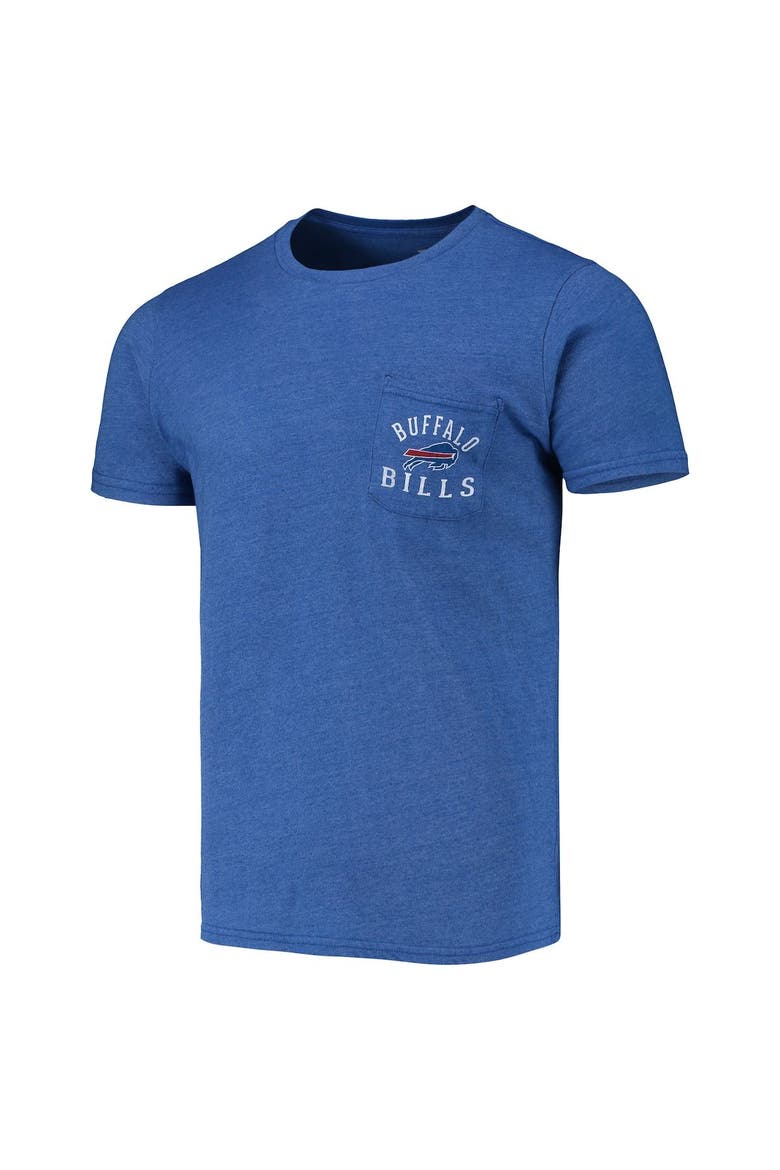 Men's Fanatics Branded Heathered Royal Buffalo Bills Field Goal Pocket Tri-Blend T-Shirt, Alternate, color, Heather Royal