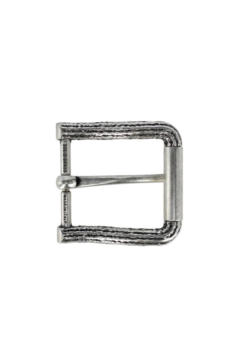 35mm Italian Solid Brass Wooden Branch Inspired Arched Harness Belt Buckle, Alternate, color, English Silver