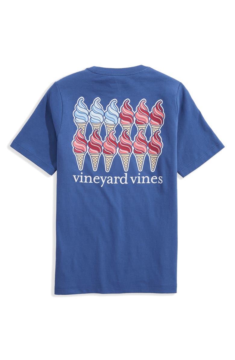 vineyard vines Kids' Ice Cream Cone Cotton Graphic T-Shirt, Alternate, color, Moonshine