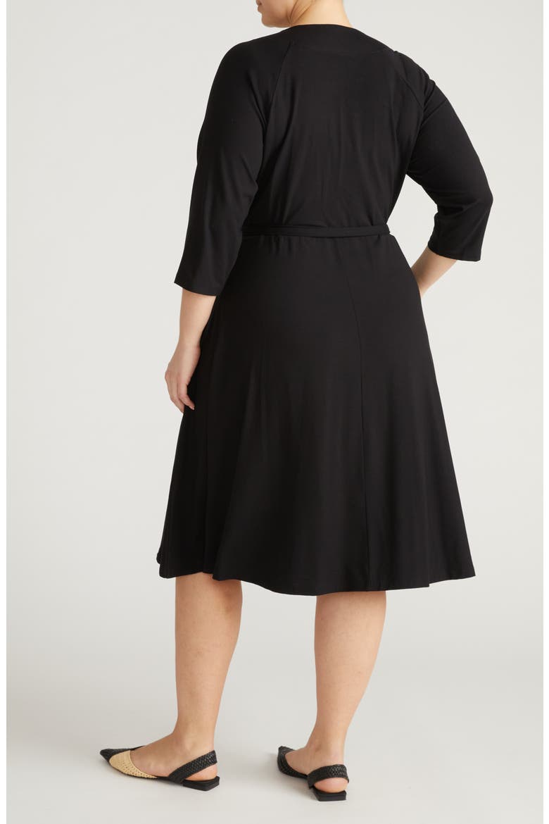 The Divine Jersey Wrap Dress, Alternate, color, BLACK