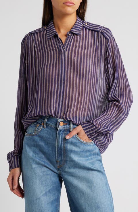 Ginger Metallic Stripe Shirt