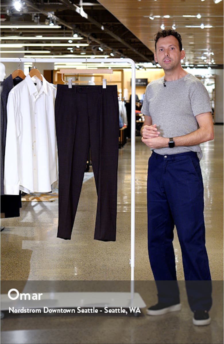 Ross Solid Slim Fit Taper Leg Wool Blend Pants, sales video thumbnail