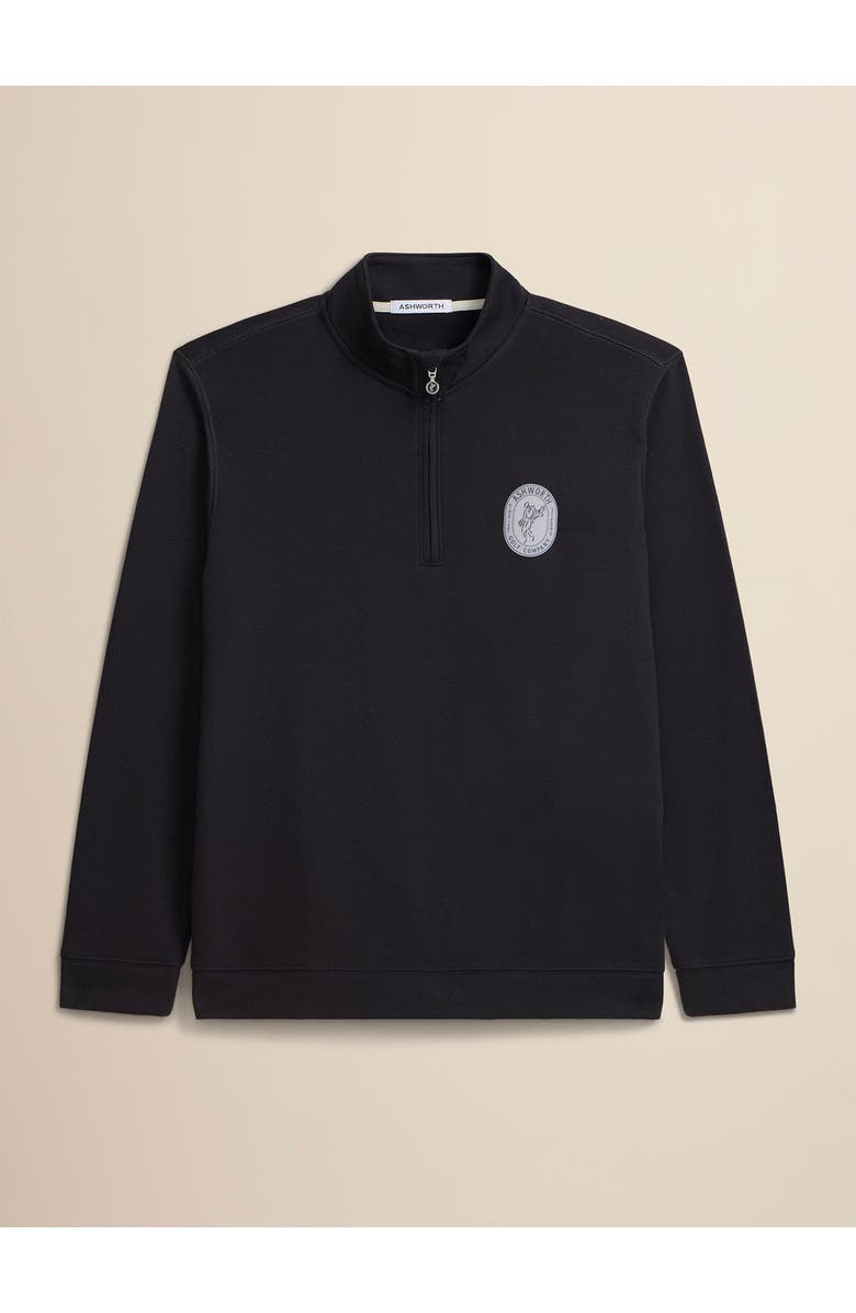 ASHWORTH GOLF Oval Velvet 1/4 Zip, Main, color, Black