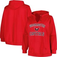 PROFILE Women's Profile Red Washington Capitals Plus Size Arch Over Logo Pullover Hoodie