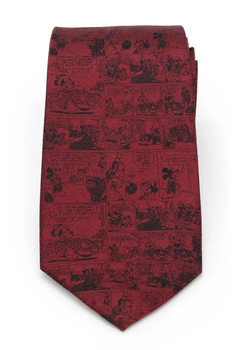 Mickey Mouse Comic Panels Silk Tie, Main, color, RED