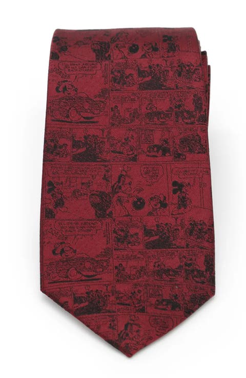 Mickey Mouse Comic Panels Silk Tie