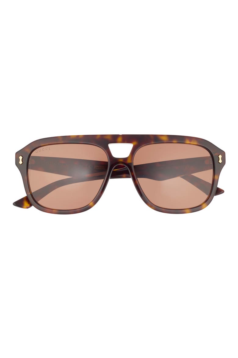 57mm Aviator Sunglasses, Main, color, HAVANA HAVANA BROWN