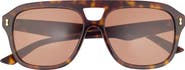 Gucci 57mm Aviator Sunglasses